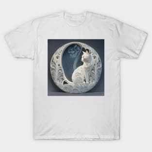 [AI Art] Moon Cat, Art Deco style T-Shirt